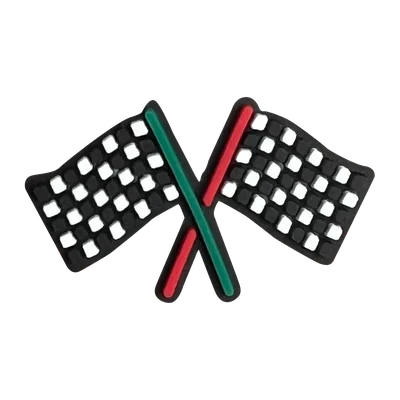 Crossed checkered racing flags charm