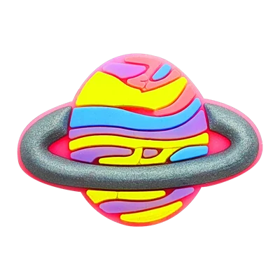 Striped planet charm with a ring
