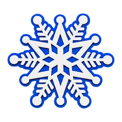 Blue and white snowflake charm