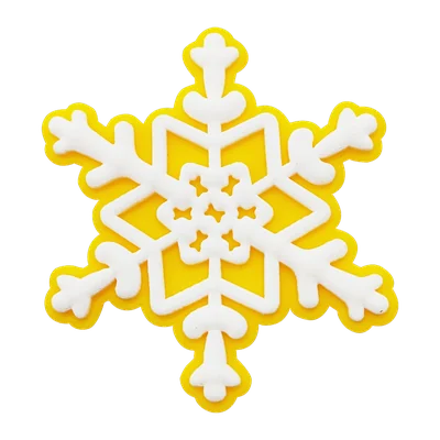 Gold and white snowflake charm