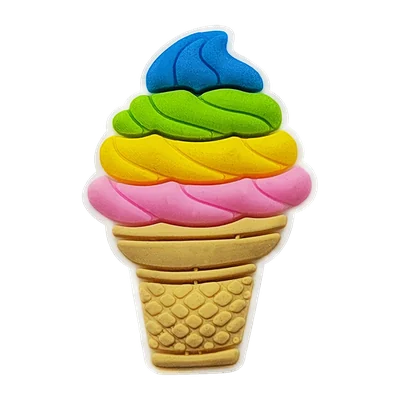 Rainbow swirl ice cream cone charm