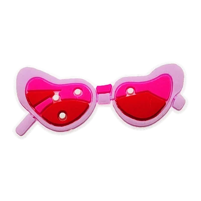 Pink heart-shaped sunglasses charm