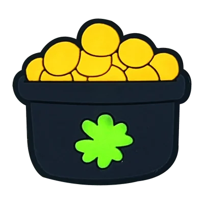 Pot of gold charm with a shamrock